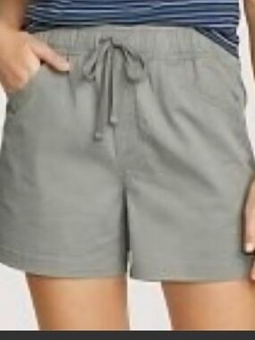 Eddie Bauer High-Waist Khaki Green Womens XL Drawstring Shorts New W Tags